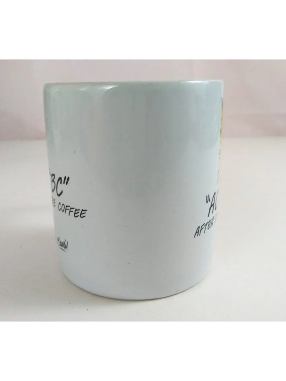 1994 American Greeting Opus N Bill Before Coffee After Coffee Novelty Coffee Cup